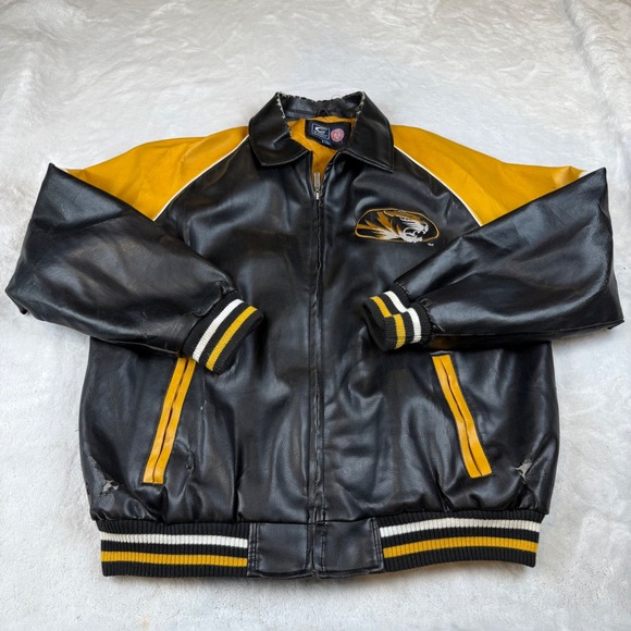 Missouri Tigers NCAA G-III Sports Carl Banks Faux Leather Jacket Men's Large - Picture 1 of 14